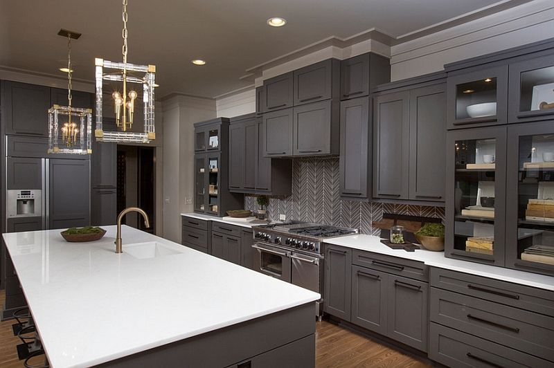 Modern herringbone pattern to give unique elements to your kitchen 16