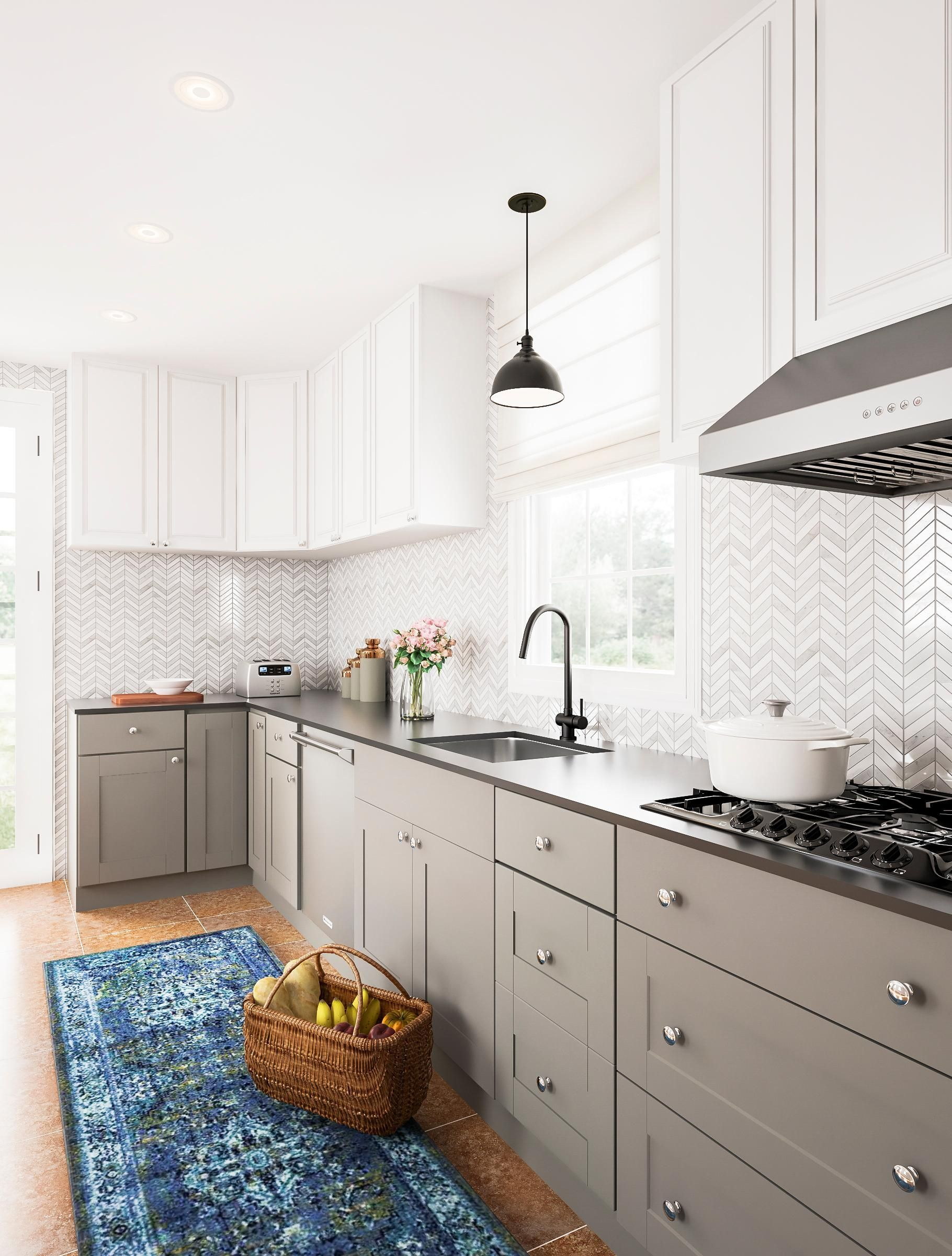 Modern herringbone pattern to give unique elements to your kitchen 32