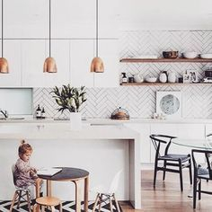 Modern herringbone pattern to give unique elements to your kitchen 38