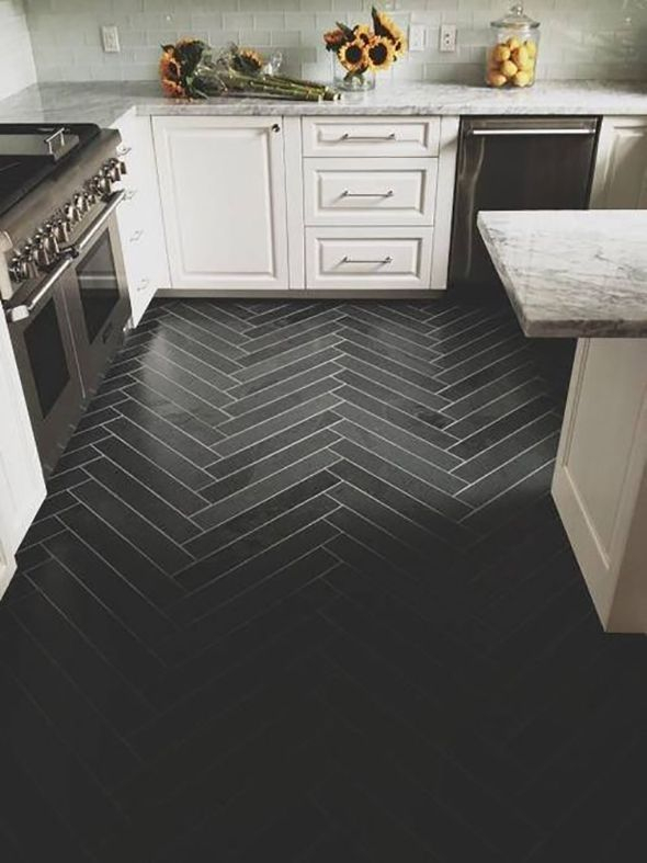 Modern herringbone pattern to give unique elements to your kitchen 40