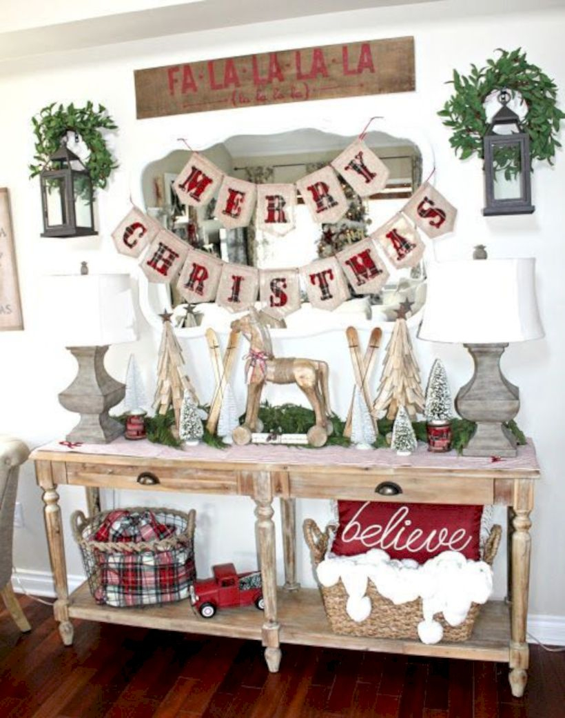 Adorable farmhouse christmas decor ideas 52
