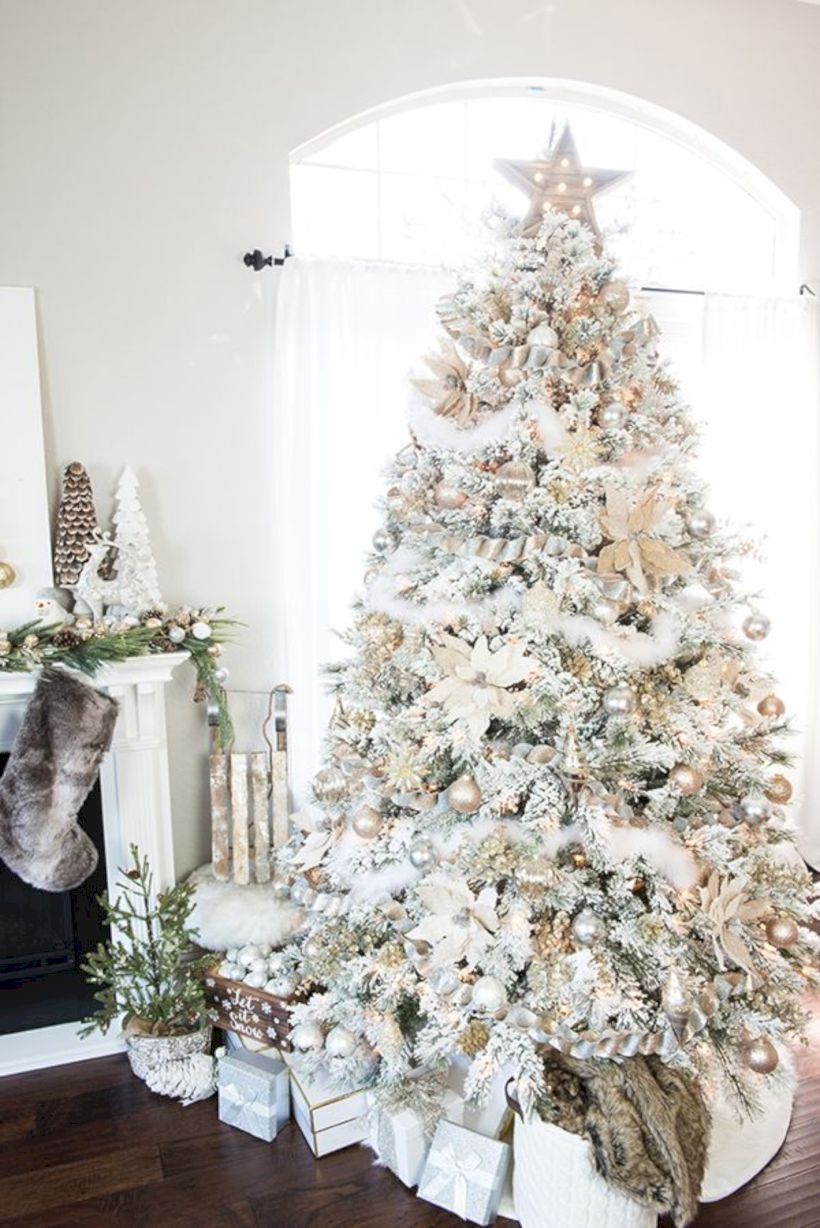 Awesome silver and white christmas tree decorating ideas 21