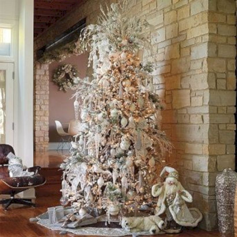 Awesome silver and white christmas tree decorating ideas 22
