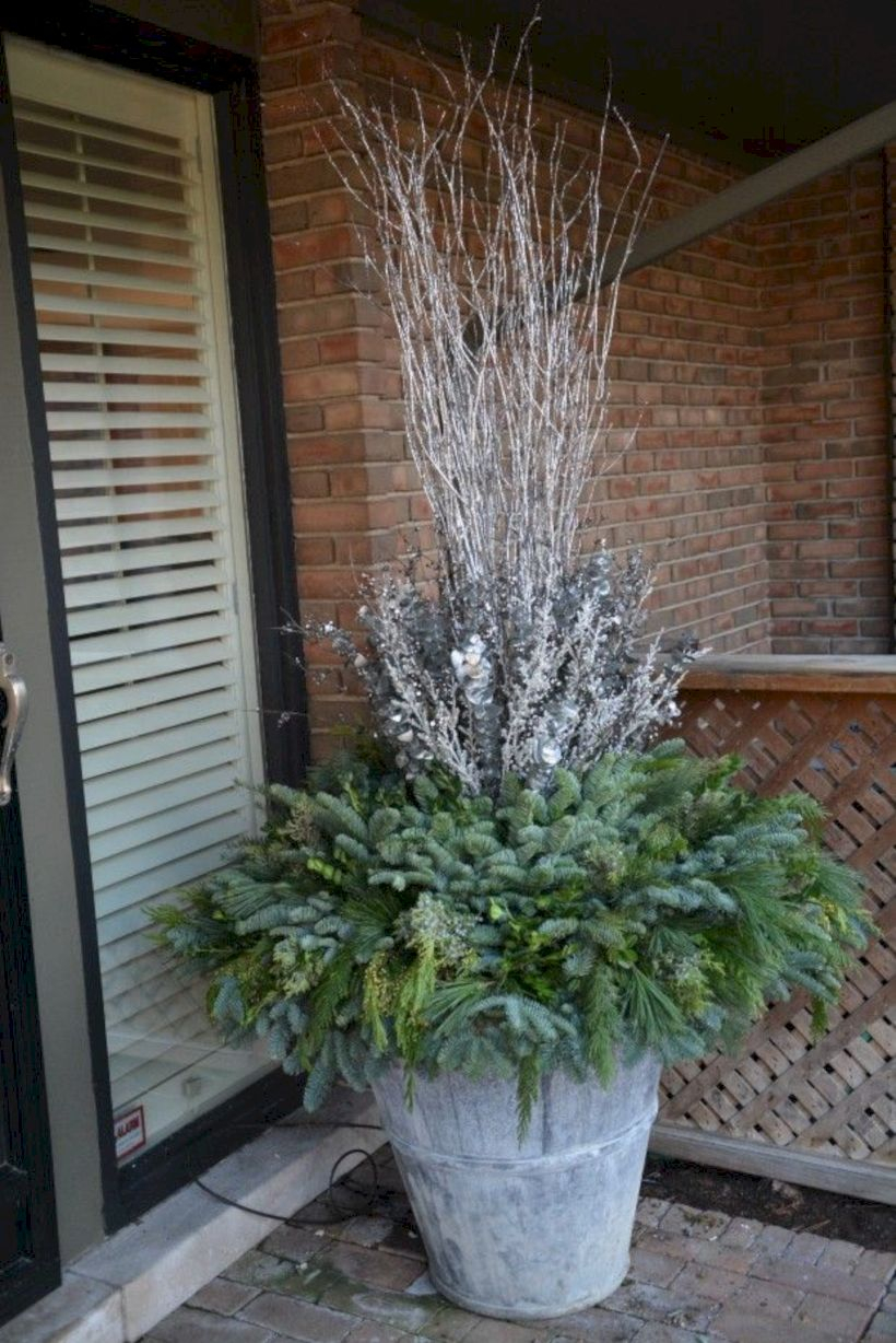 Colorful winter planters for your outdoor decorations 01