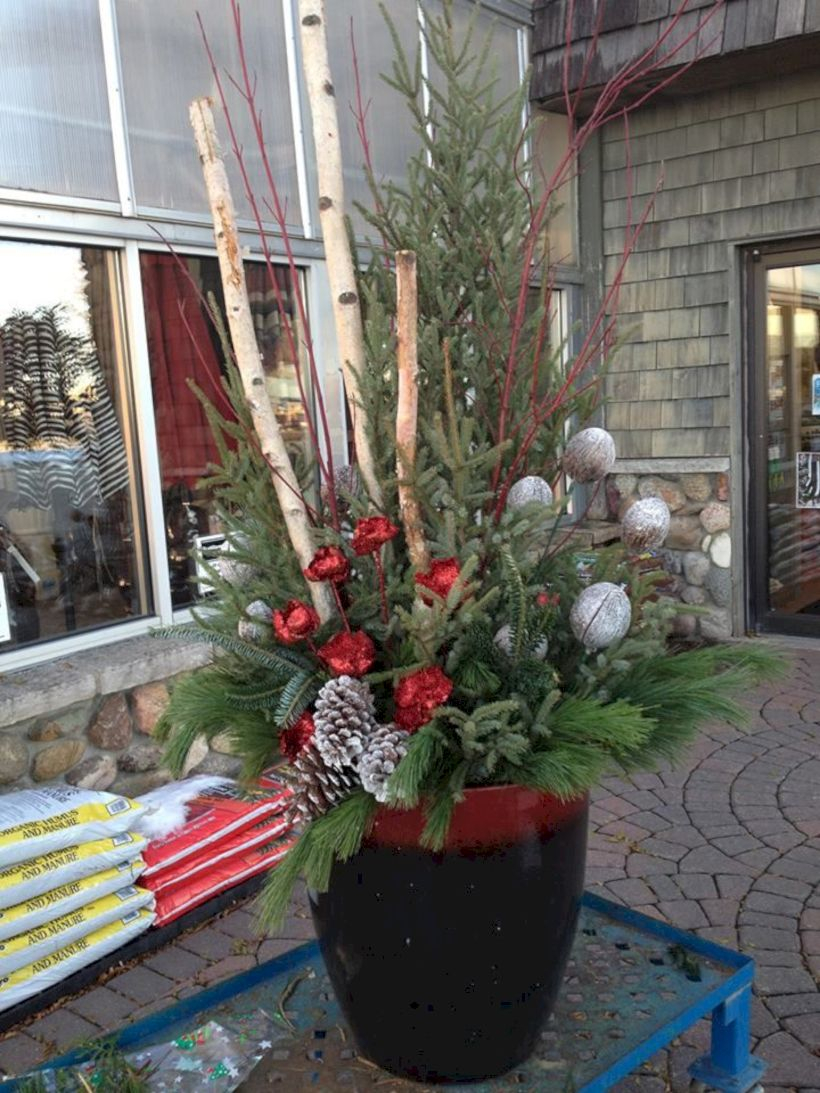 Colorful winter planters for your outdoor decorations 04