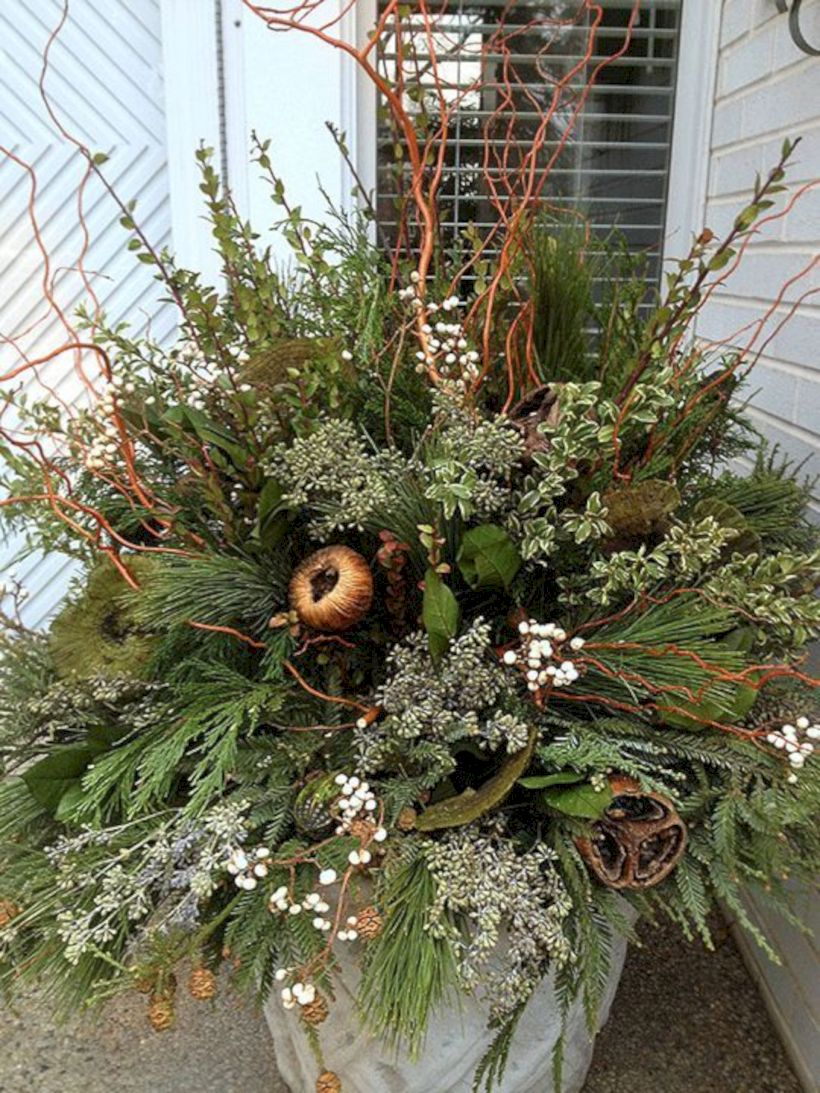 Colorful winter planters for your outdoor decorations 05