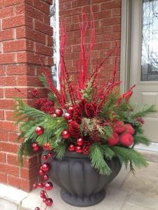 Colorful winter planters for your outdoor decorations 05