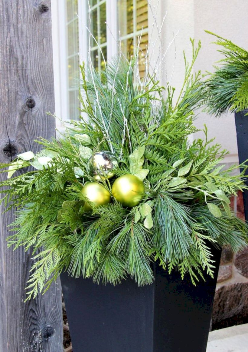 Colorful winter planters for your outdoor decorations 06