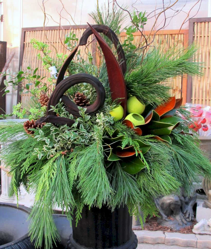Colorful winter planters for your outdoor decorations 11