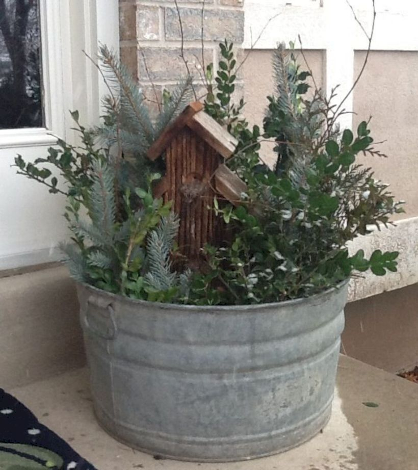Colorful winter planters for your outdoor decorations 30