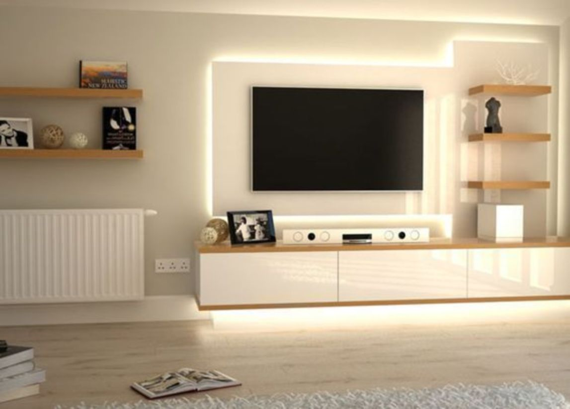 Modern tv stand design ideas for small living room 01