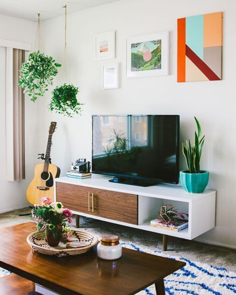 Modern tv stand design ideas for small living room 13