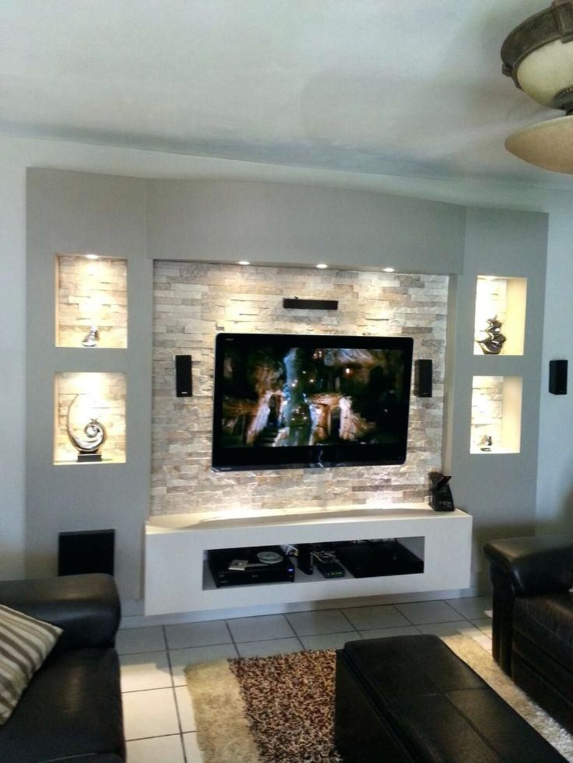 Modern tv stand design ideas for small living room 18