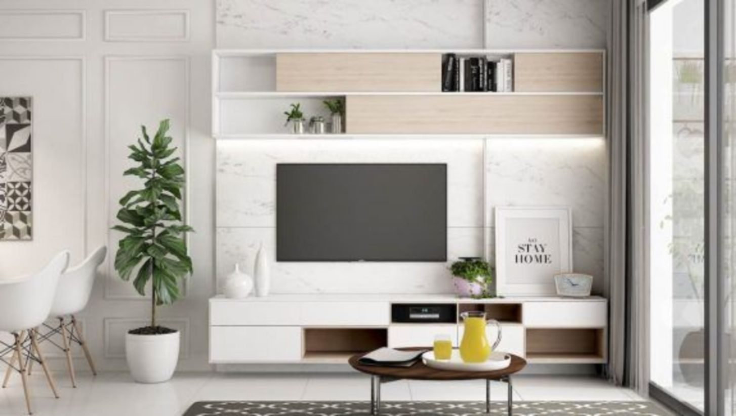 Modern tv stand design ideas for small living room 26