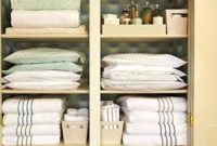 Ways to organizing your chaotic linen closet 18