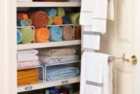 Ways to organizing your chaotic linen closet 36