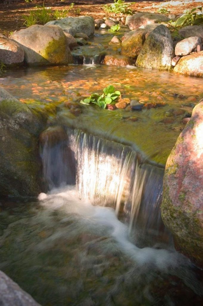 Design a fish pond garden with a waterfall concept 08