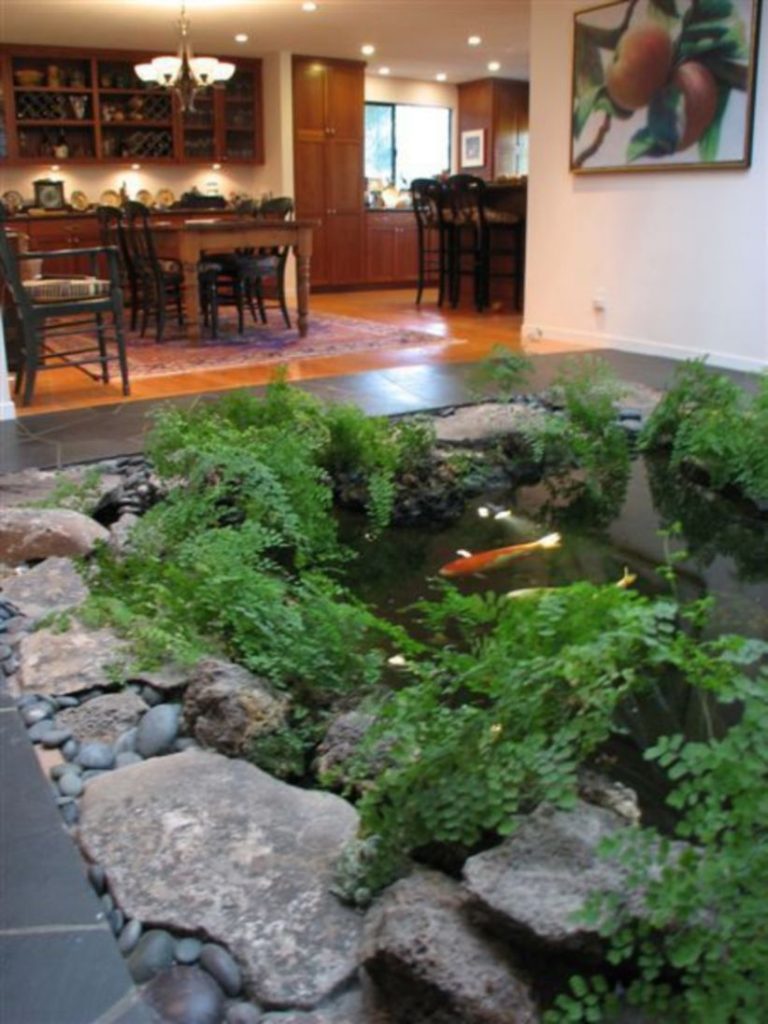 Design a fish pond garden with a waterfall concept 10