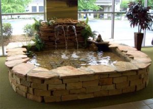 Design a fish pond garden with a waterfall concept 16