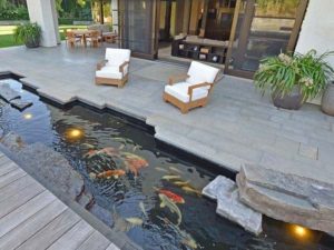 Design a fish pond garden with a waterfall concept 19