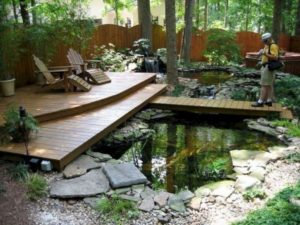 Design a fish pond garden with a waterfall concept 26