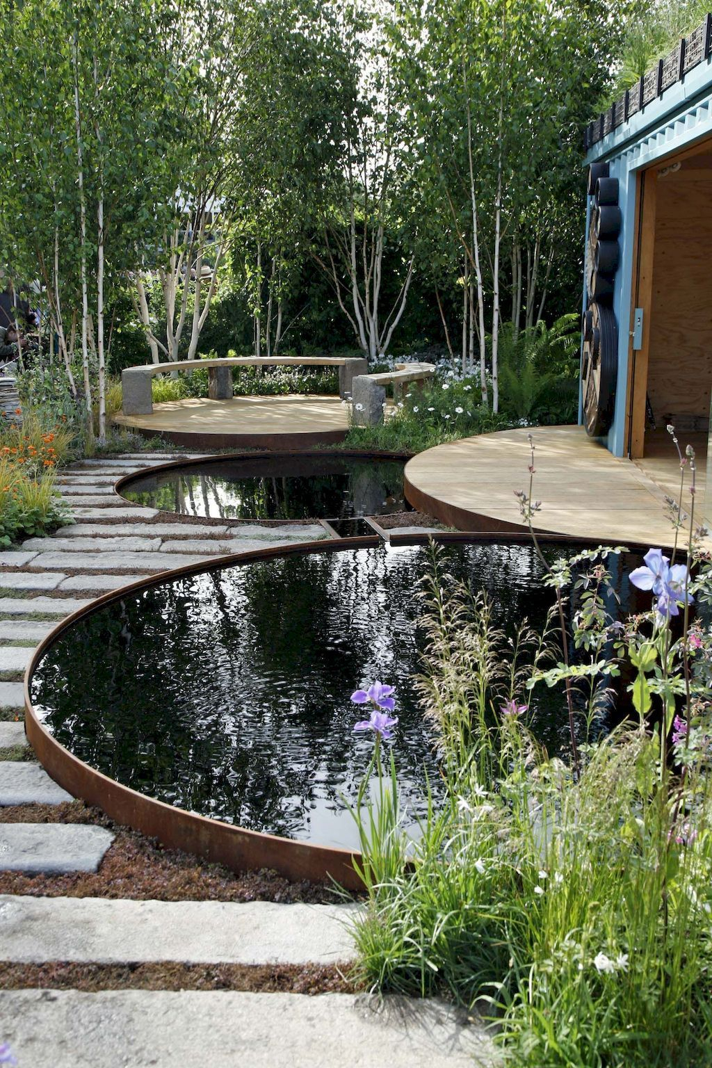Design a fish pond garden with a waterfall concept 31