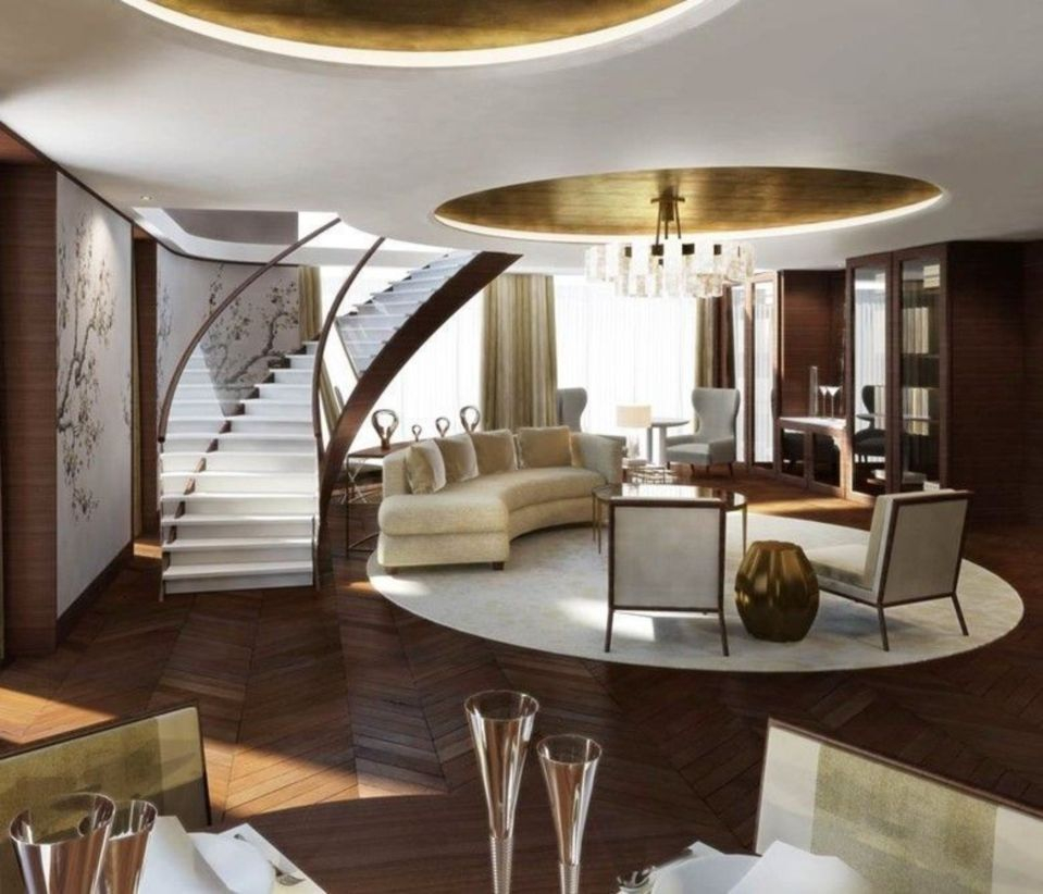 The design of the living room looks luxurious 46