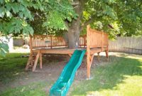 Backyard design ideas with children's slides 02