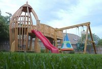 Backyard design ideas with children's slides 04