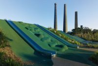 Backyard design ideas with children's slides 05