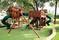 Backyard design ideas with children's slides 07