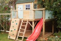 Backyard design ideas with children's slides 12