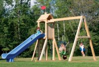 Backyard design ideas with children's slides 13