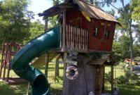 Backyard design ideas with children's slides 22