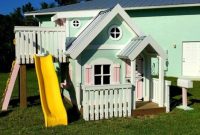 Backyard design ideas with children's slides 23