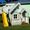Backyard design ideas with children's slides 23