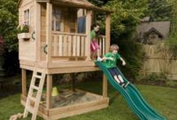 Backyard design ideas with children's slides 26