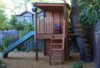 Backyard design ideas with children's slides 27