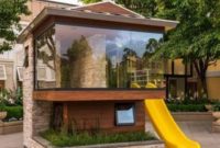 Backyard design ideas with children's slides 34