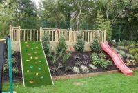Backyard design ideas with children's slides 35