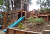 Backyard design ideas with children's slides 37