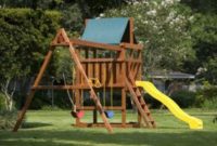Backyard design ideas with children's slides 40