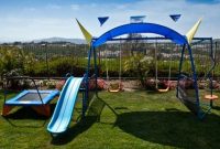 Backyard design ideas with children's slides 44