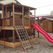 Backyard design ideas with children's slides 45