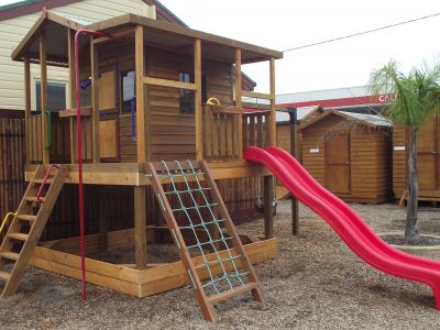 Backyard design ideas with children's slides 45