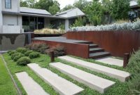 Garden exterior design ideas using grass that make your home more fresh 16