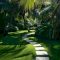 Garden exterior design ideas using grass that make your home more fresh 36