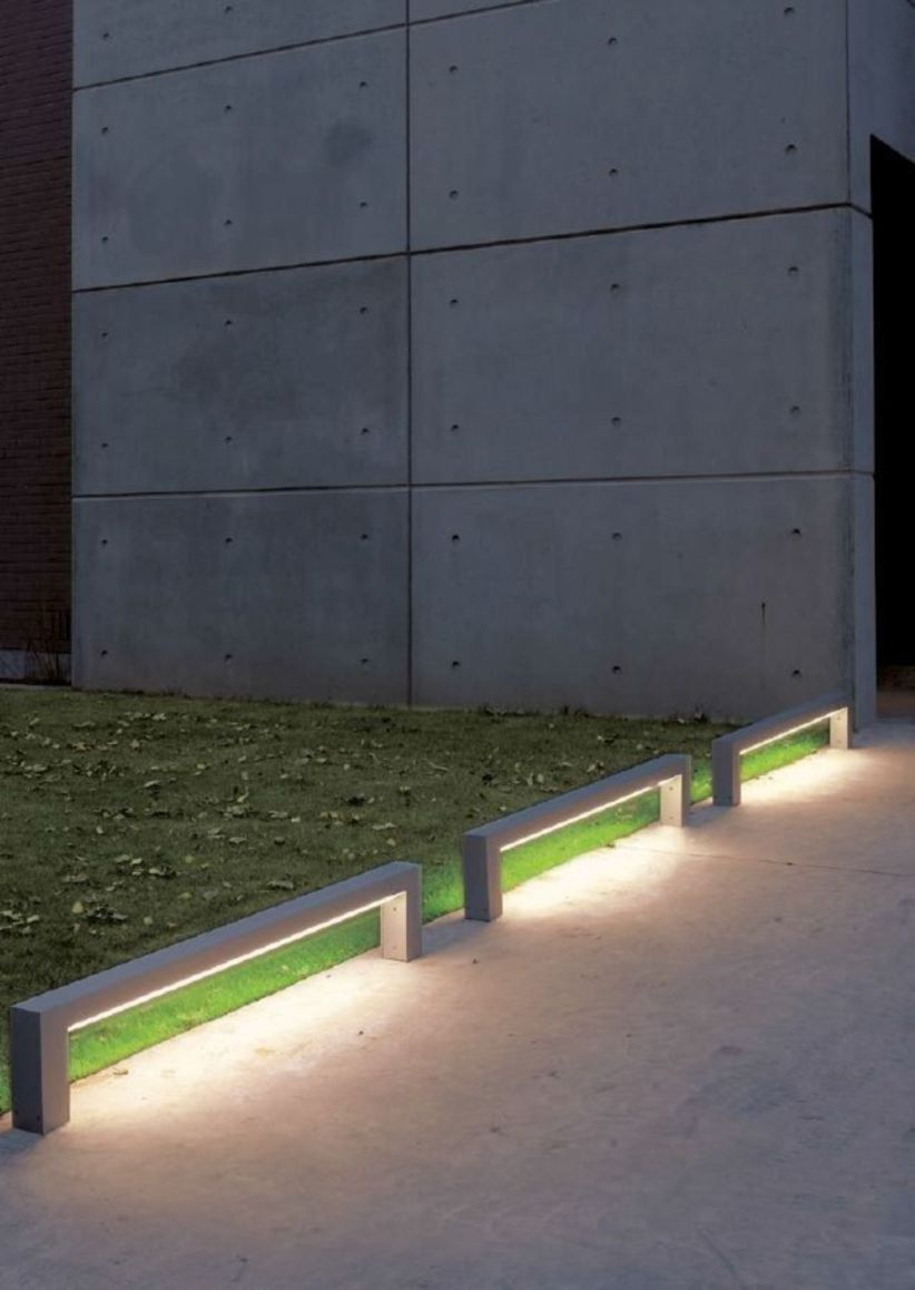 Front yard exterior design with beautiful garden lights 02