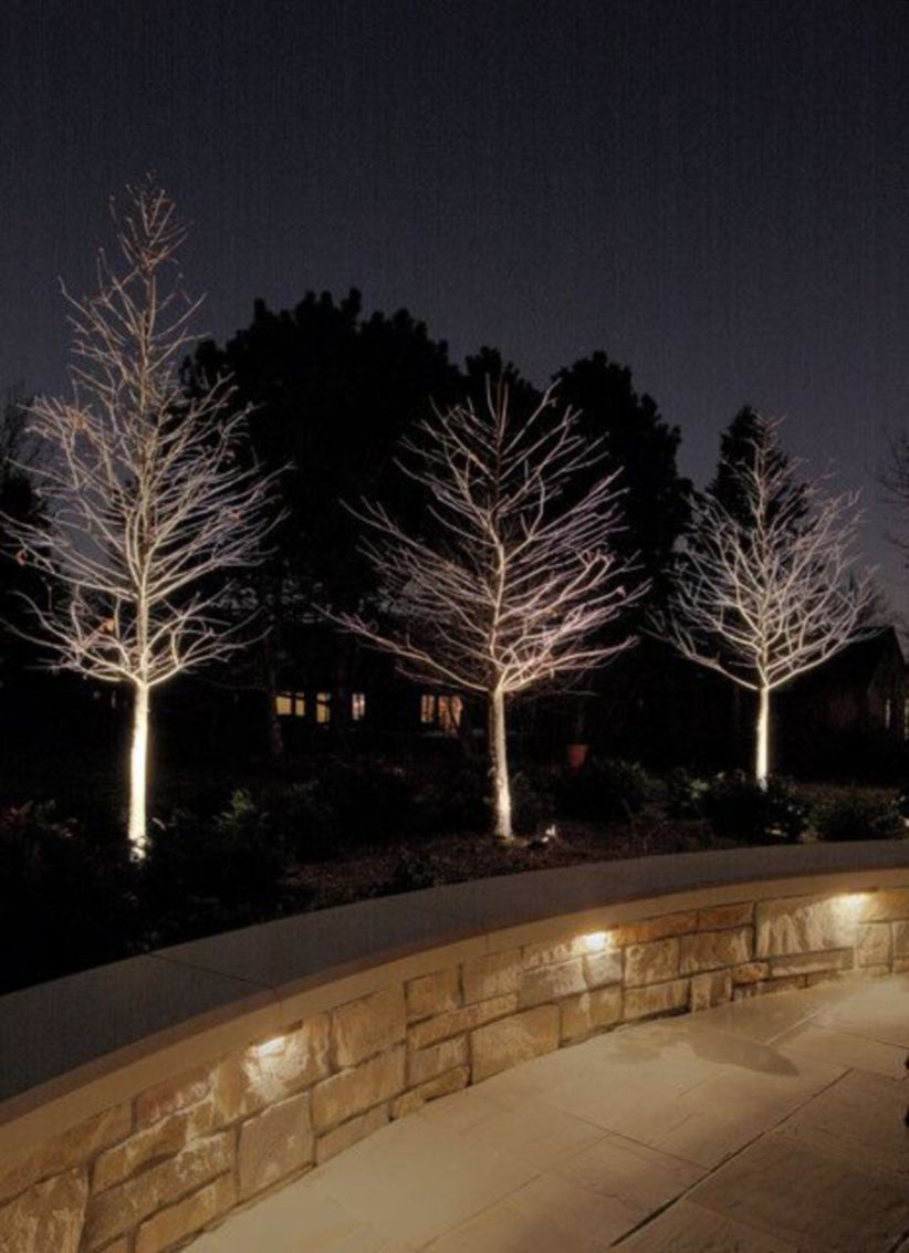Front yard exterior design with beautiful garden lights 08