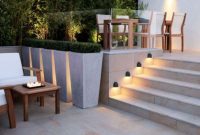 Front yard exterior design with beautiful garden lights 09
